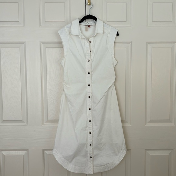 Pilcro Dresses & Skirts - Anthropologie Pilcro White Sleeveless Shirt Dress